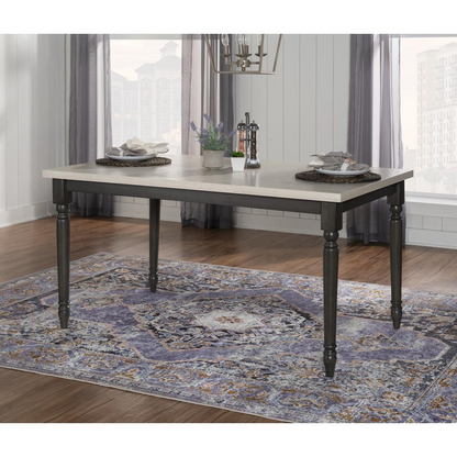 Willow Grey Dining Table by Start2Finish showing a modern rectangular wooden table with grey finish and sturdy legs.