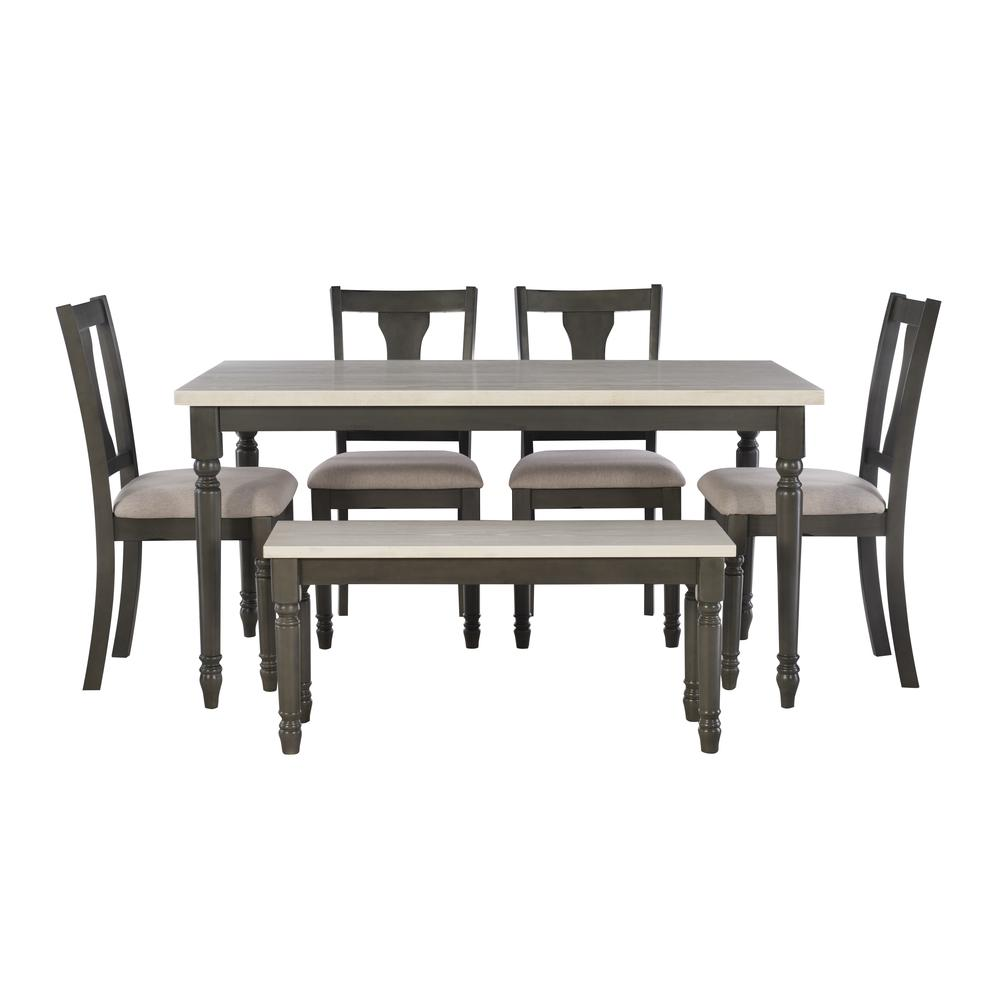 Willow 6-piece grey dining set by Start2Finish, showing a modern table with six matching chairs in a contemporary furniture style.