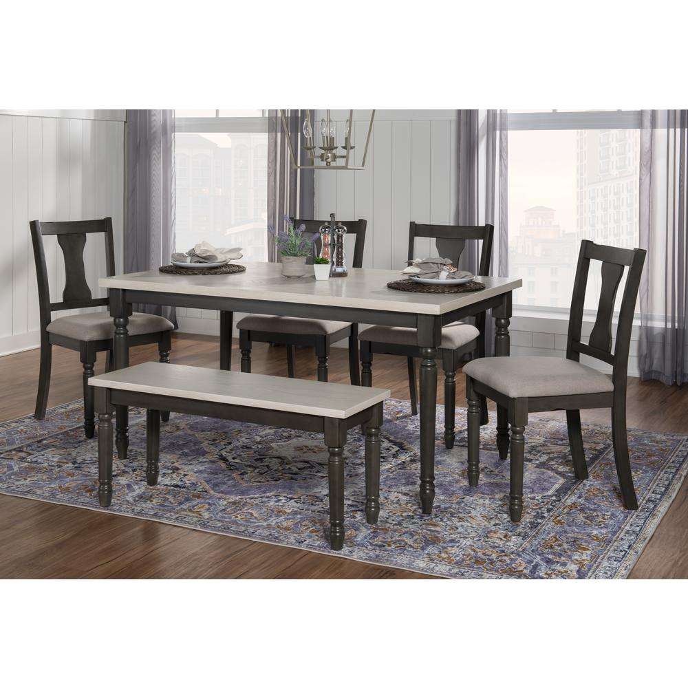 Willow 6-piece grey dining set by Start2Finish, includes table and six chairs, modern furniture for dining room decor