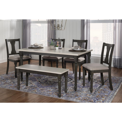 Willow 6-piece grey dining set by Start2Finish, includes table and six chairs, modern furniture for dining room decor