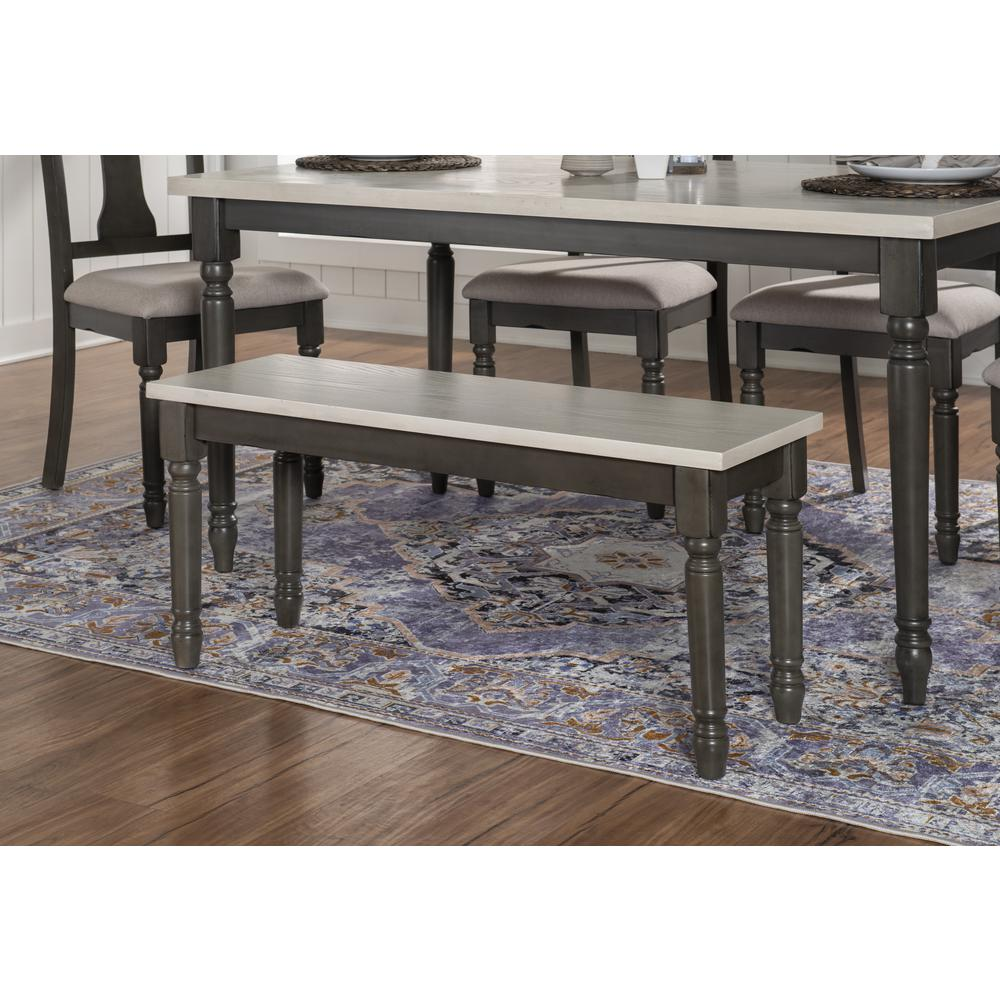 Willow Grey Bench by Start2Finish showing a sleek, modern grey wooden bench with a smooth finish and sturdy legs.