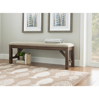 Rustic Turino Umber Bench by Start2Finish featuring a sturdy wooden frame and natural finish, ideal for entryways or living spaces.