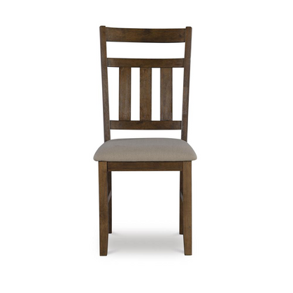 Turino Rustic Umber Side Chair by Start2Finish, showcasing a wooden furniture piece with a rustic Umber finish and comfortable seat.