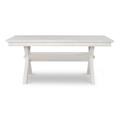Start2Finish Turino distressed white dining table with a rustic wooden surface and sturdy legs, ideal for farmhouse-style dining rooms.