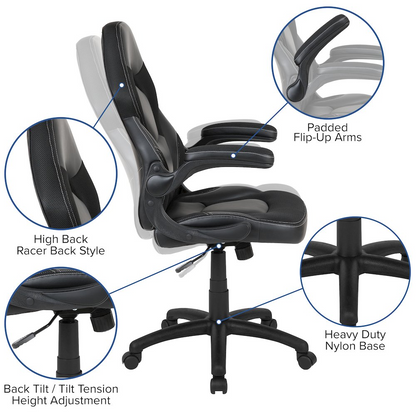 Black gaming desk and racing chair set by Start2Finish, featuring a sleek, modern furniture design for gaming and office use.