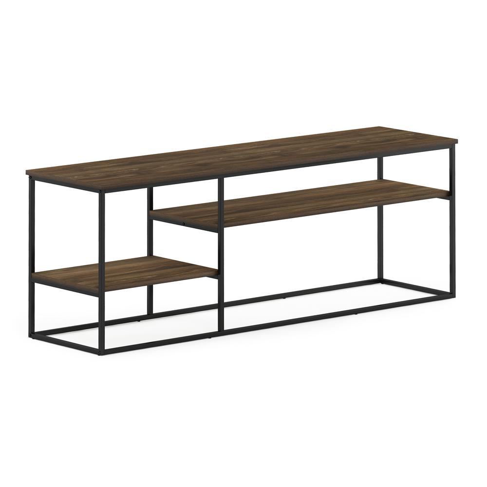 Furinno Moretti modern lifestyle TV stand for TVs up to 65 inches in Columbia Walnut finish, featuring sleek storage compartments.