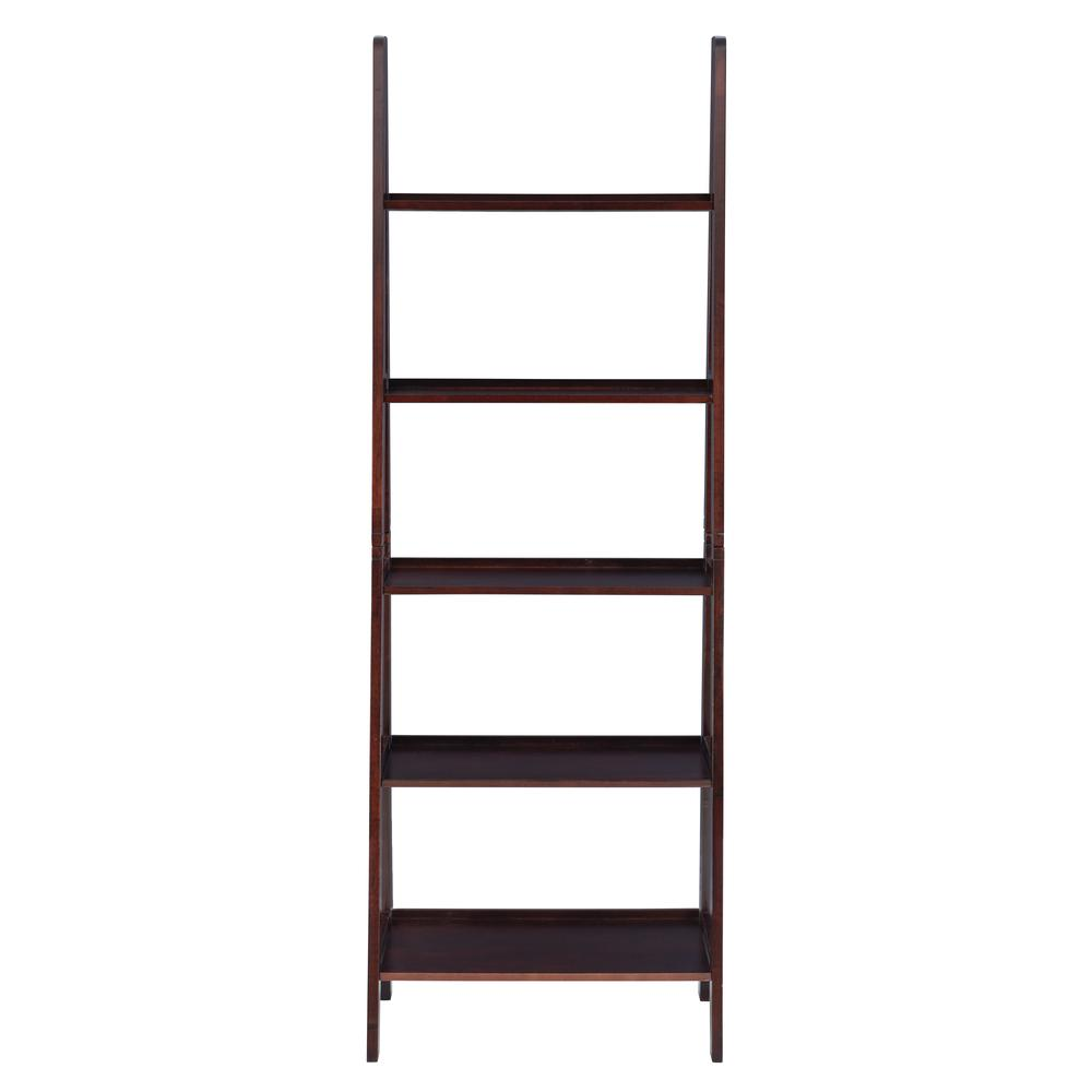 Start2Finish Acadia Ladder Bookshelf in espresso finish with multiple shelves and a modern, ladder-style design for stylish storage.