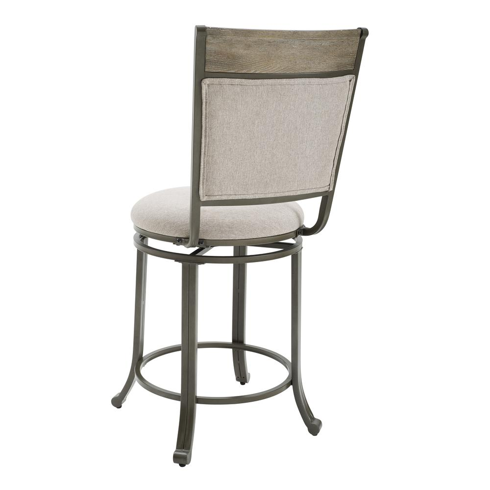 Start2Finish Franklin swivel counter stool in pewter with a modern design and a comfortable cushioned seat.