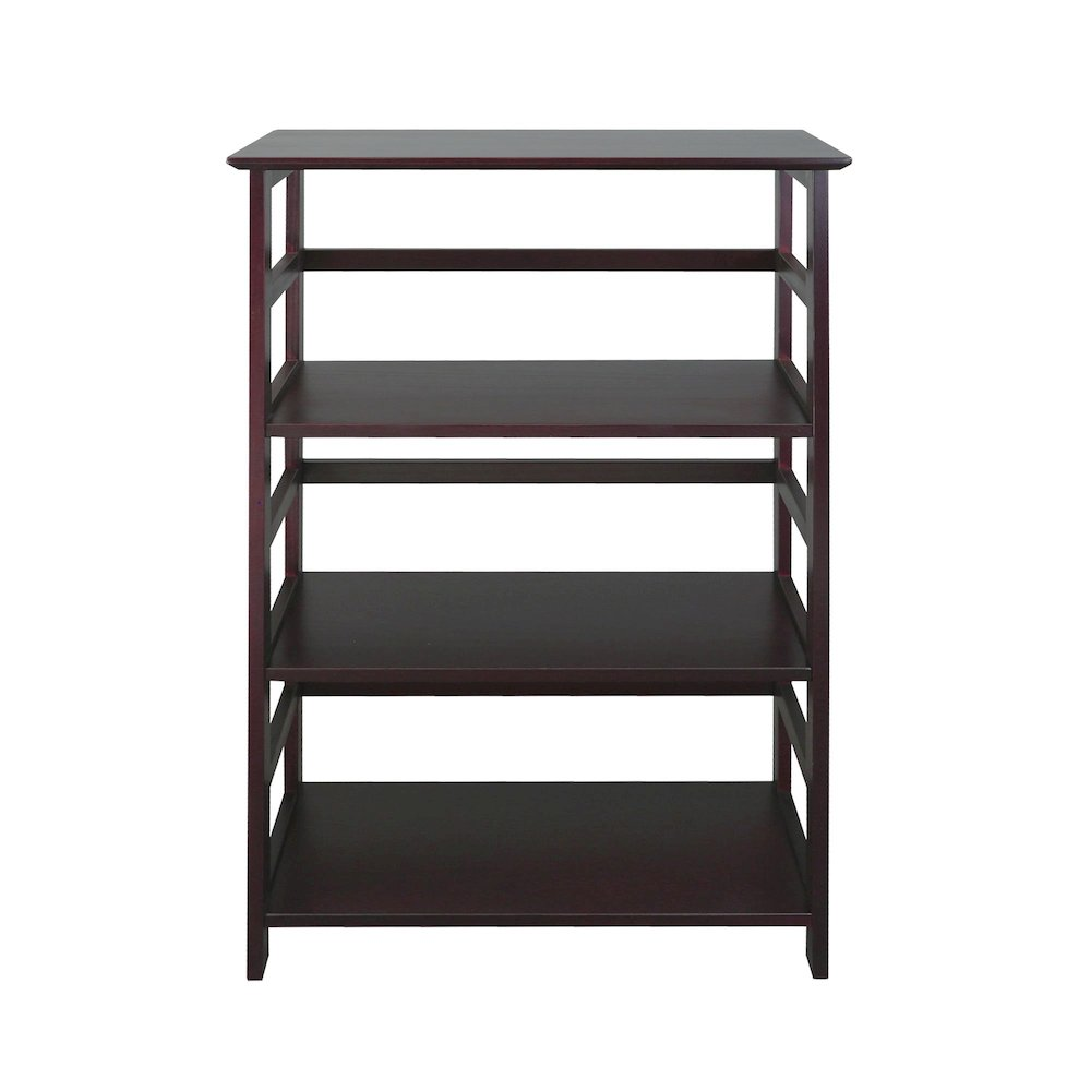 Start2Finish Soho Manhattan 4-shelf espresso bookcase with sturdy wood shelves and a modern design, measuring 26 inches wide.
