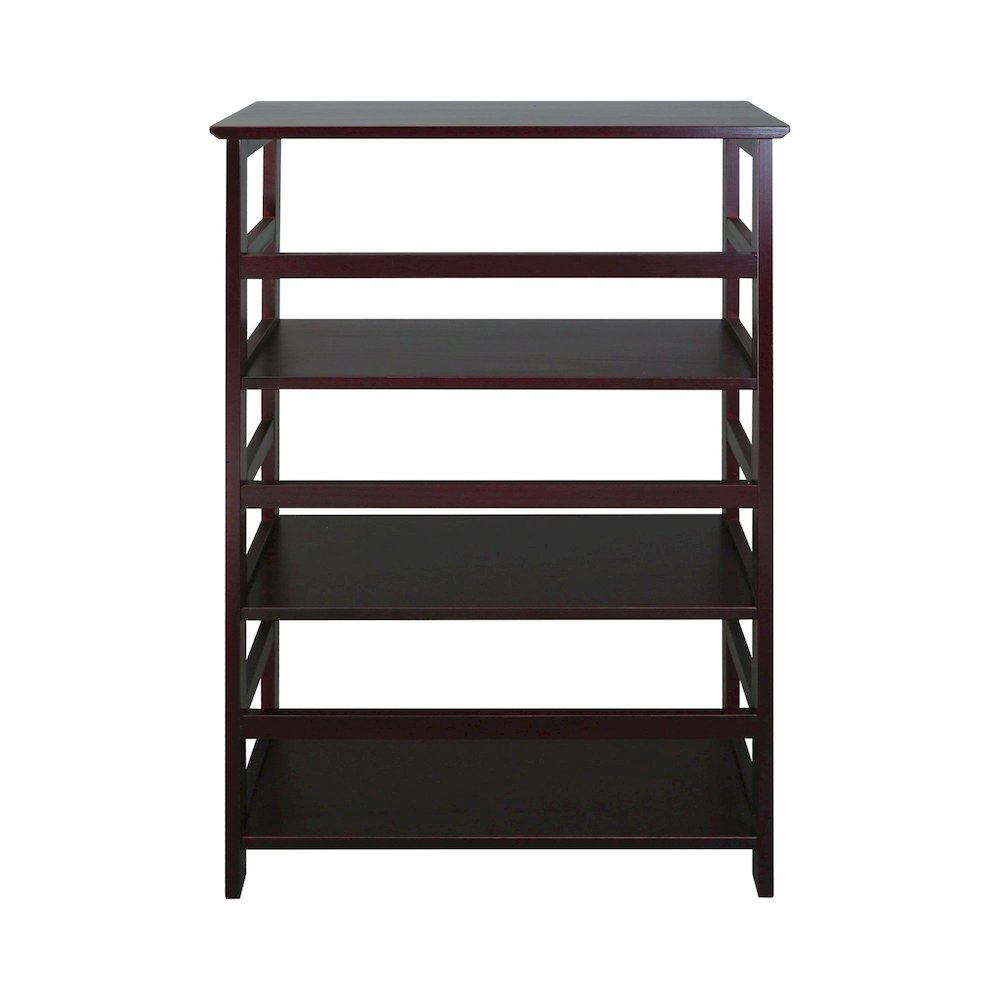 Start2Finish Soho Manhattan 4-shelf espresso bookcase with a 26-inch width, featuring a modern furniture design and sturdy construction.