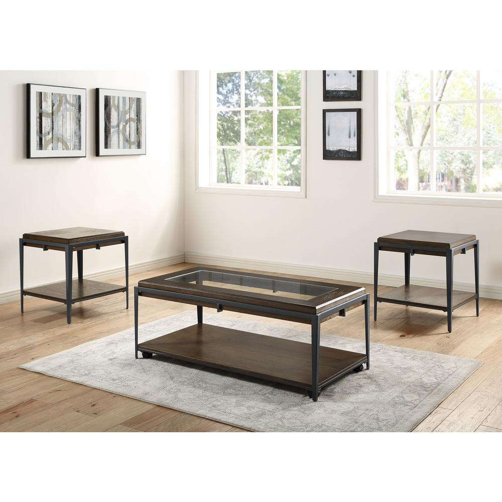 Start2Finish Waco 3-Piece Occasional Furniture Set featuring a coffee table and two side tables in a modern design.