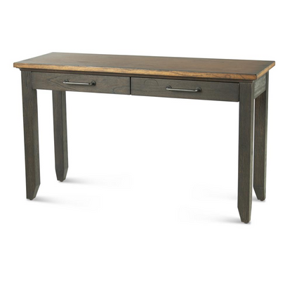 Brown Bear Creek sofa table by Start2Finish, featuring a sleek wooden surface and sturdy legs, ideal for living room decor.