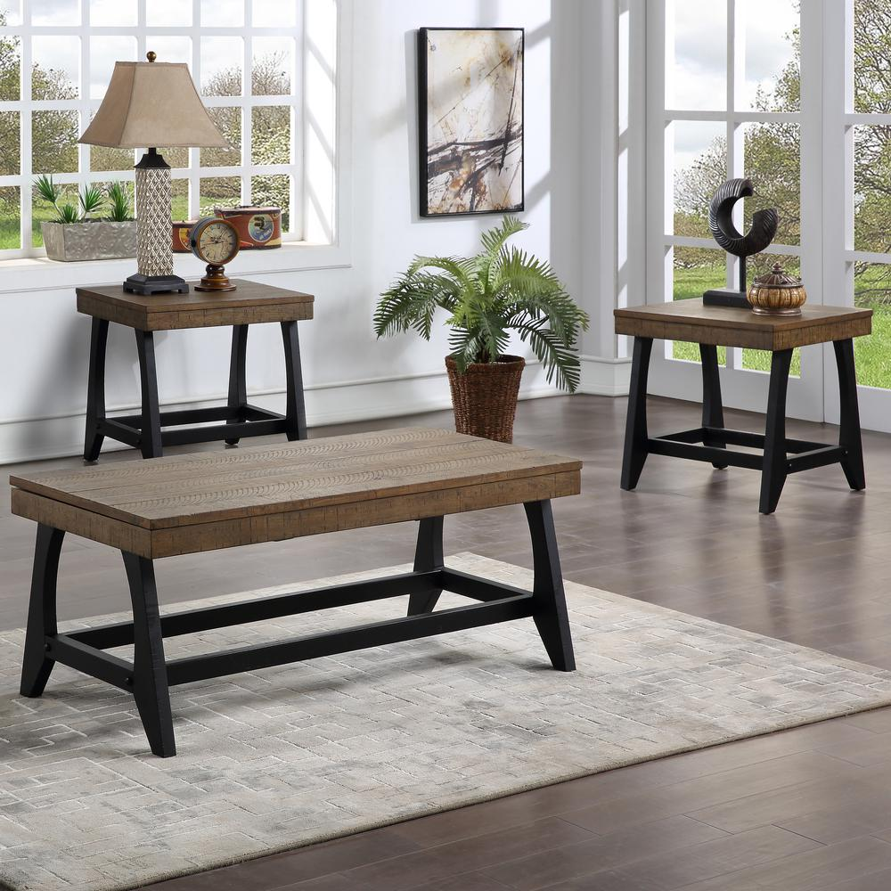 Start2Finish Ralston 3-piece occasional set with a coffee table and two side tables, featuring modern wooden design.