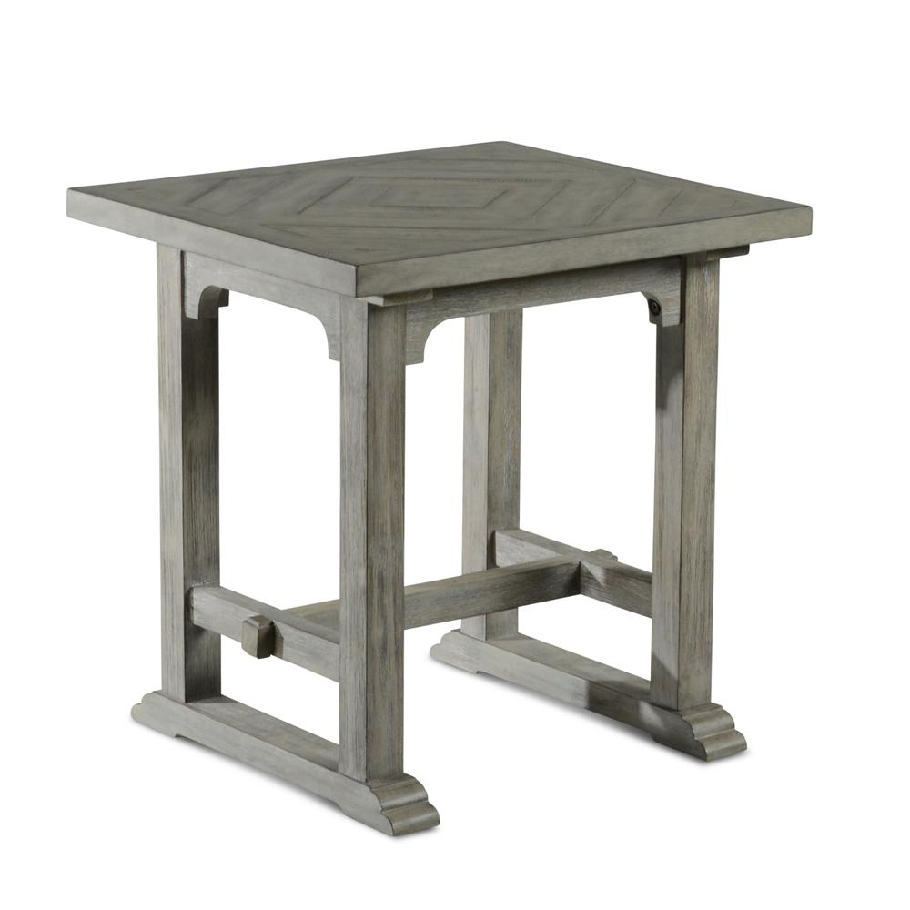 Start2Finish Whitford End Table with wooden top and metal legs, modern compact design for living room or bedroom.