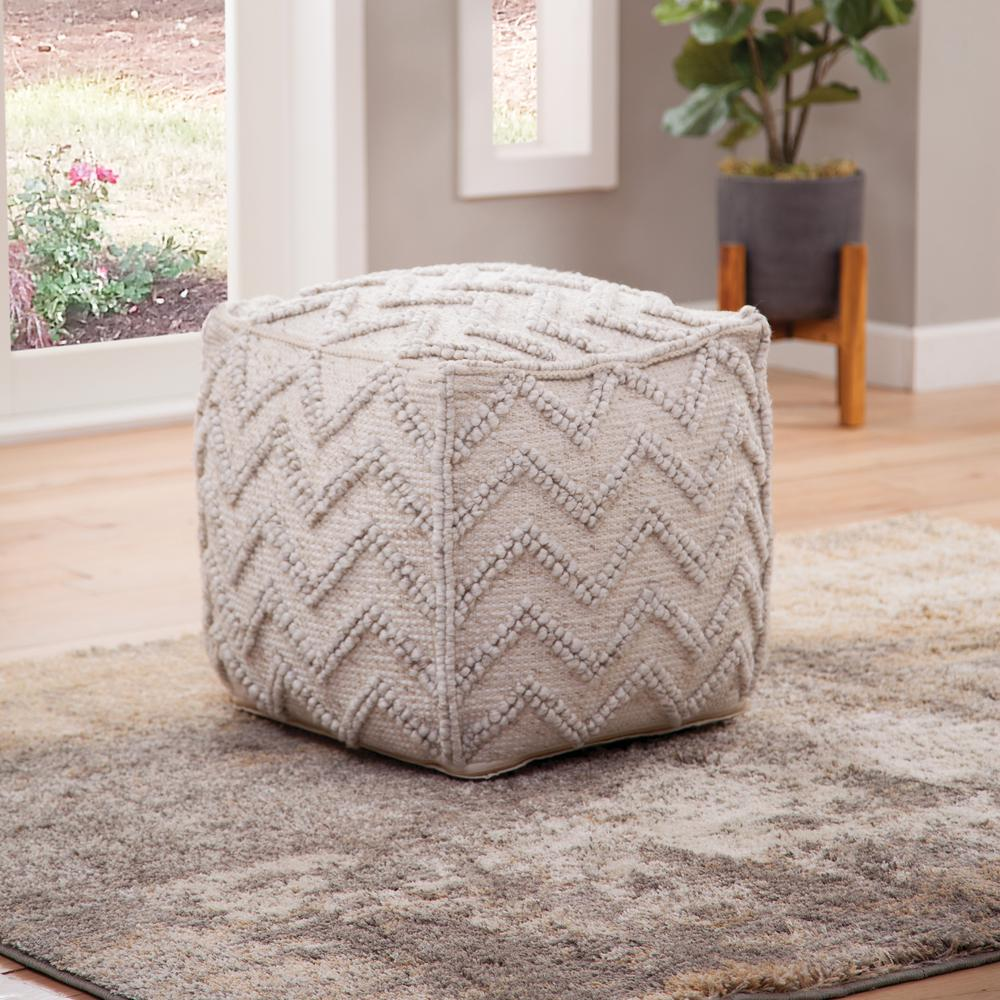 Start2Finish Jamal Square Handwoven Woolen Rug with intricate woven pattern and rich texture in neutral tones.