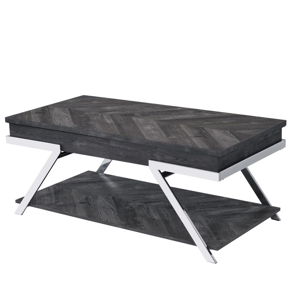Start2Finish Roma Lift Top Cocktail Table with wood finish and storage space, showcasing its sleek design and functional lift-top feature.