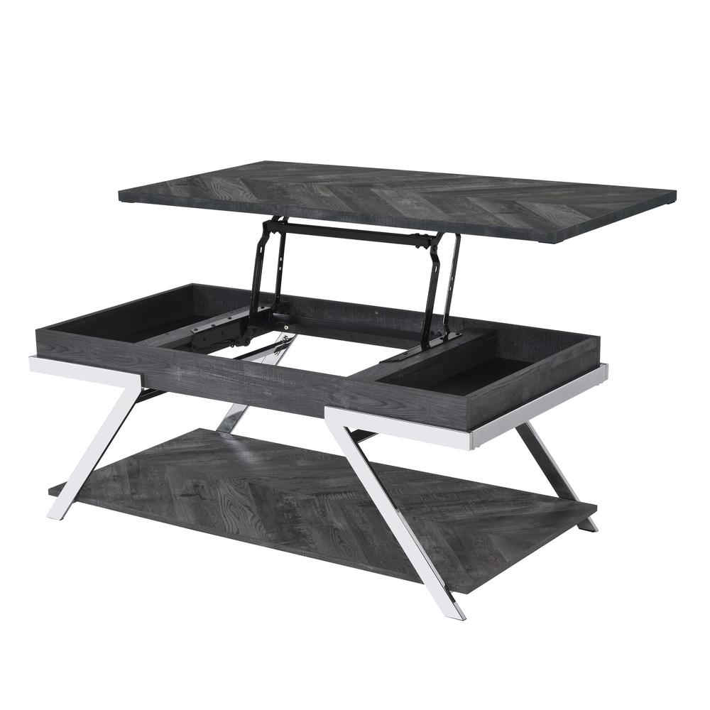 Start2Finish Roma Lift Top Cocktail Table showing a wooden surface with a lift-up feature and sturdy legs.