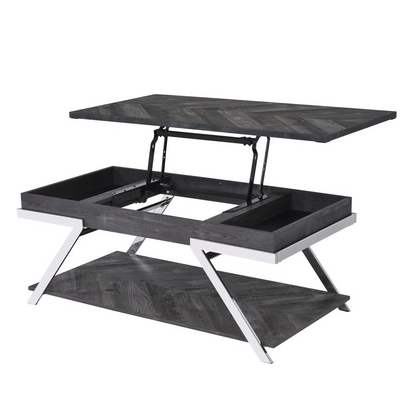 Start2Finish Roma Lift Top Cocktail Table showing a wooden surface with a lift-up feature and sturdy legs.