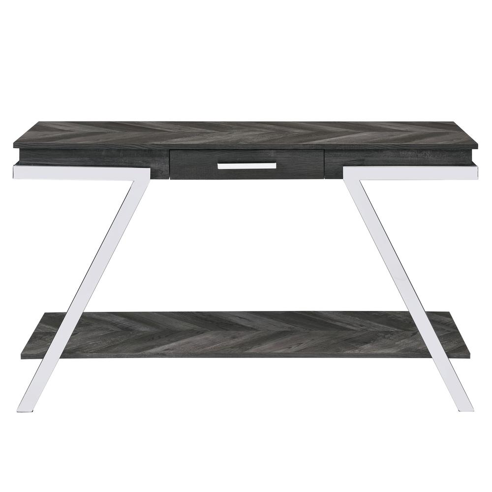 Start2Finish Roma Sofa Table with wooden top and metal legs, ideal for living room decor and easy to style next to sofas.