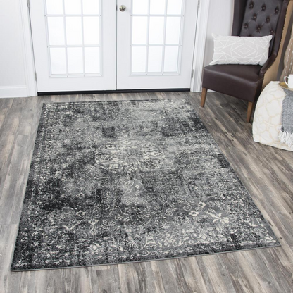 Start2Finish 7x10 machine-made rectangle rug with intricate pattern, ideal for living rooms or bedrooms.