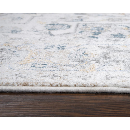 Start2Finish 5x8 machine-made rectangle rug with a detailed geometric pattern on a neutral background.