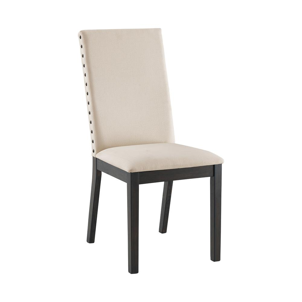 Two upholstered dining chairs from the Hayden 2-Piece Set by Start2Finish, featuring cushioned seats and modern fabric upholstery.