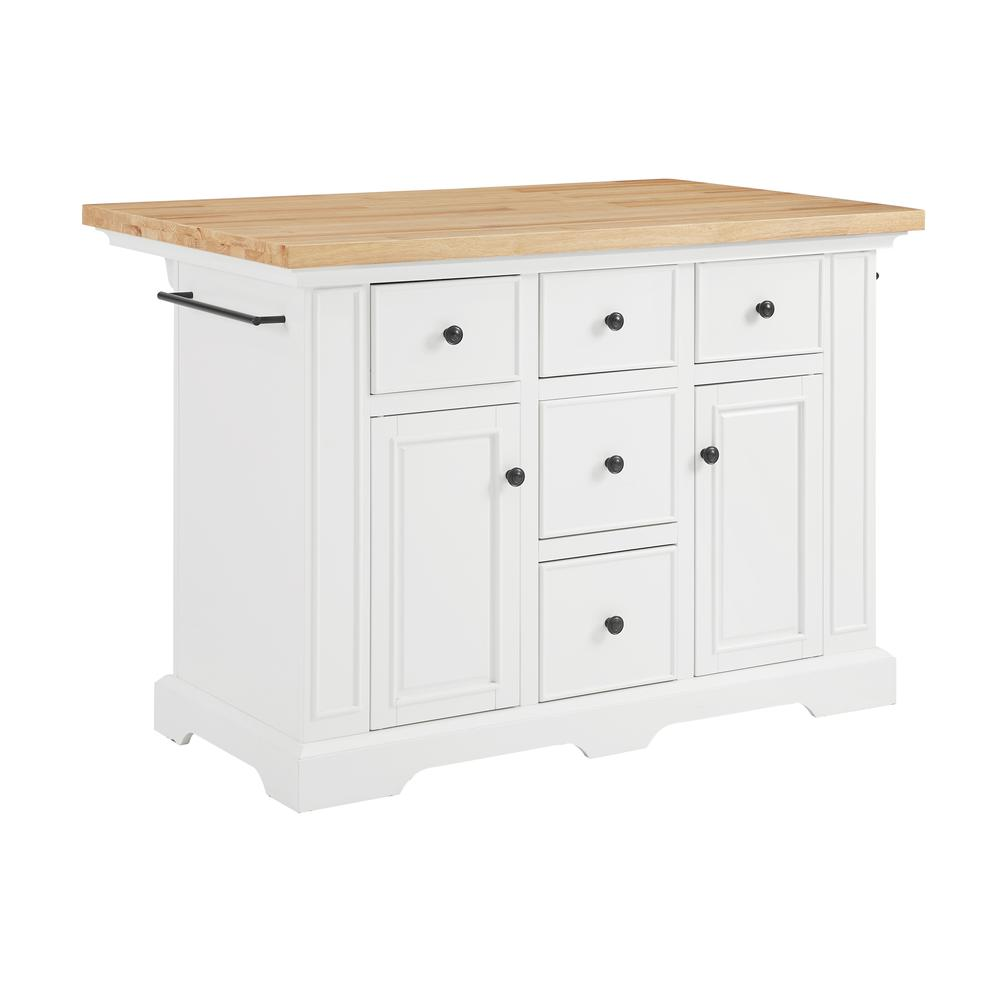 Start2Finish Julia Wood Top Kitchen Island with spacious surface, sturdy wood construction, and modern design for versatile kitchen use.