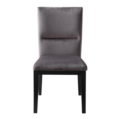 Grey Amalie Side Chair by Start2Finish with wooden legs and cushioned seat, modern design for dining or office use.