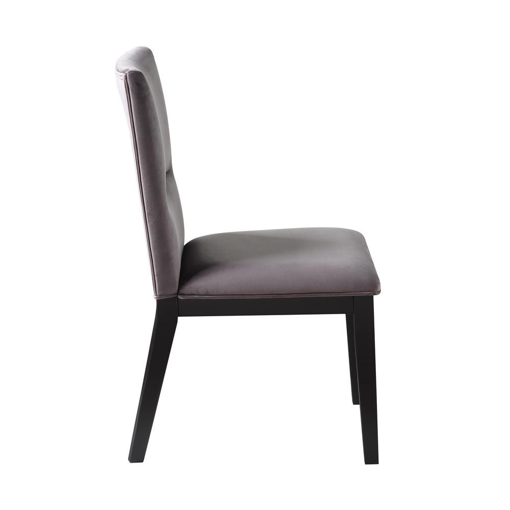 Start2Finish Amalie Grey Side Chair with modern design, featuring a sleek upholstered seat and wooden legs.