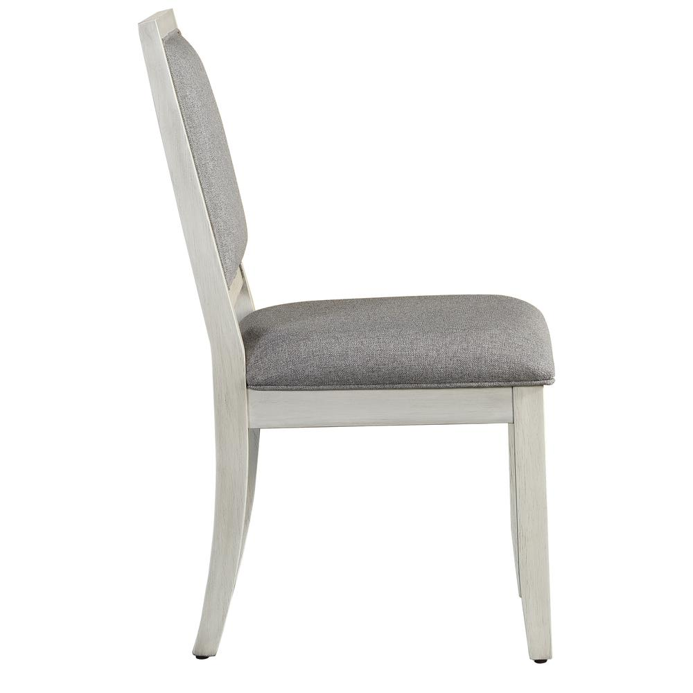 Start2Finish Canova Side Chair with wooden legs and upholstered seat, showcasing a modern design and neutral fabric.