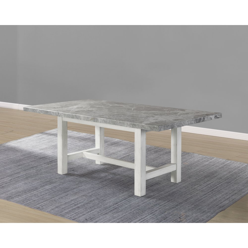 Start2Finish Canova Gray Marble Top Dining table with sleek marble surface and modern wooden legs.