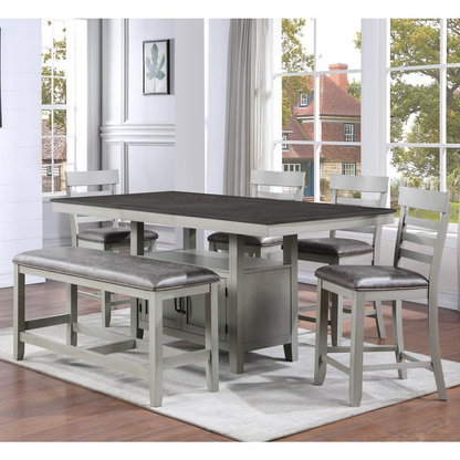Start2Finish Hyland Counter Bench with wooden top and sturdy metal legs, ideal for kitchen or workspace seating.