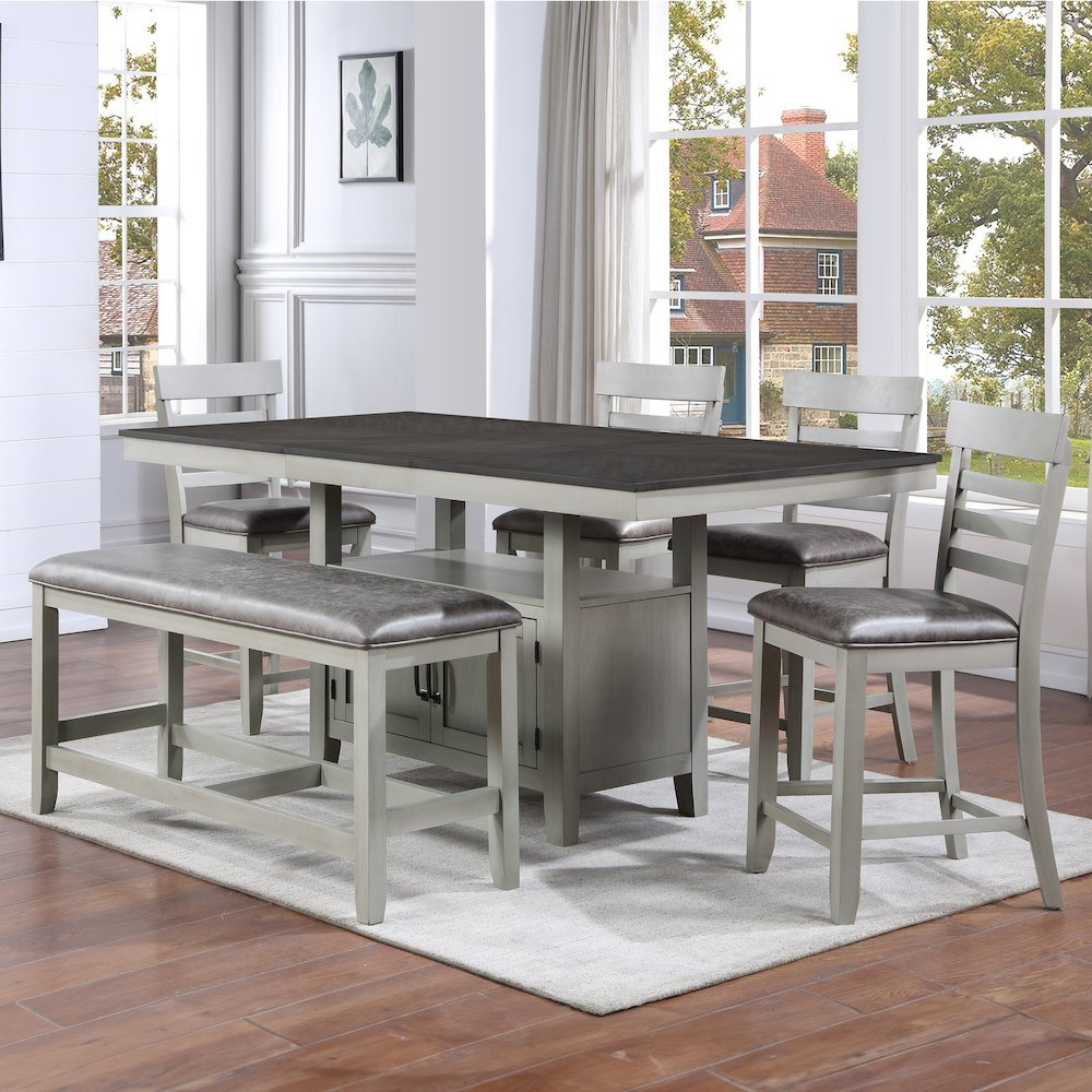 Start2Finish Hyland 6-piece dining set with a wooden table and six matching chairs, ideal for family meals and gatherings.