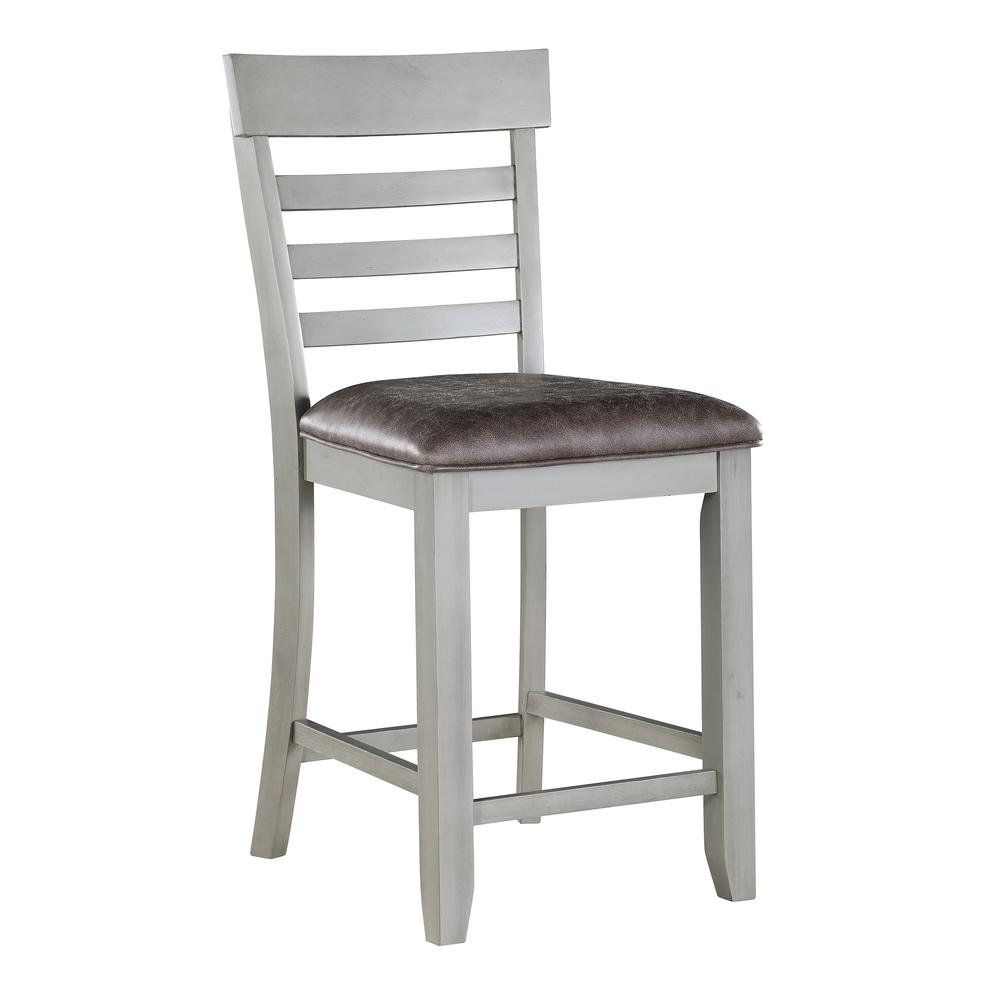 Gray Hyland Counter Chair from Start2Finish, showcasing a modern furniture design with a cushioned seat and sturdy frame.