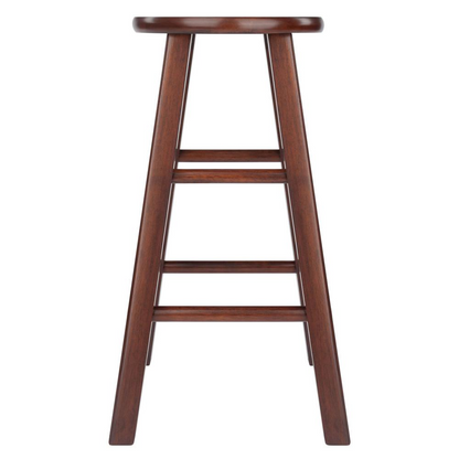 Set of two Element Counter Stools in walnut finish by Start2Finish, showcasing sturdy wooden seats and sleek design.