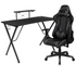 Start2Finish black gaming desk with a gray reclining gaming chair, modern furniture set for gaming and work setup.