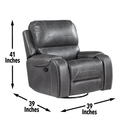 Keily gray manual recliner chair by Start2Finish, featuring plush upholstery and a comfortable reclining mechanism.