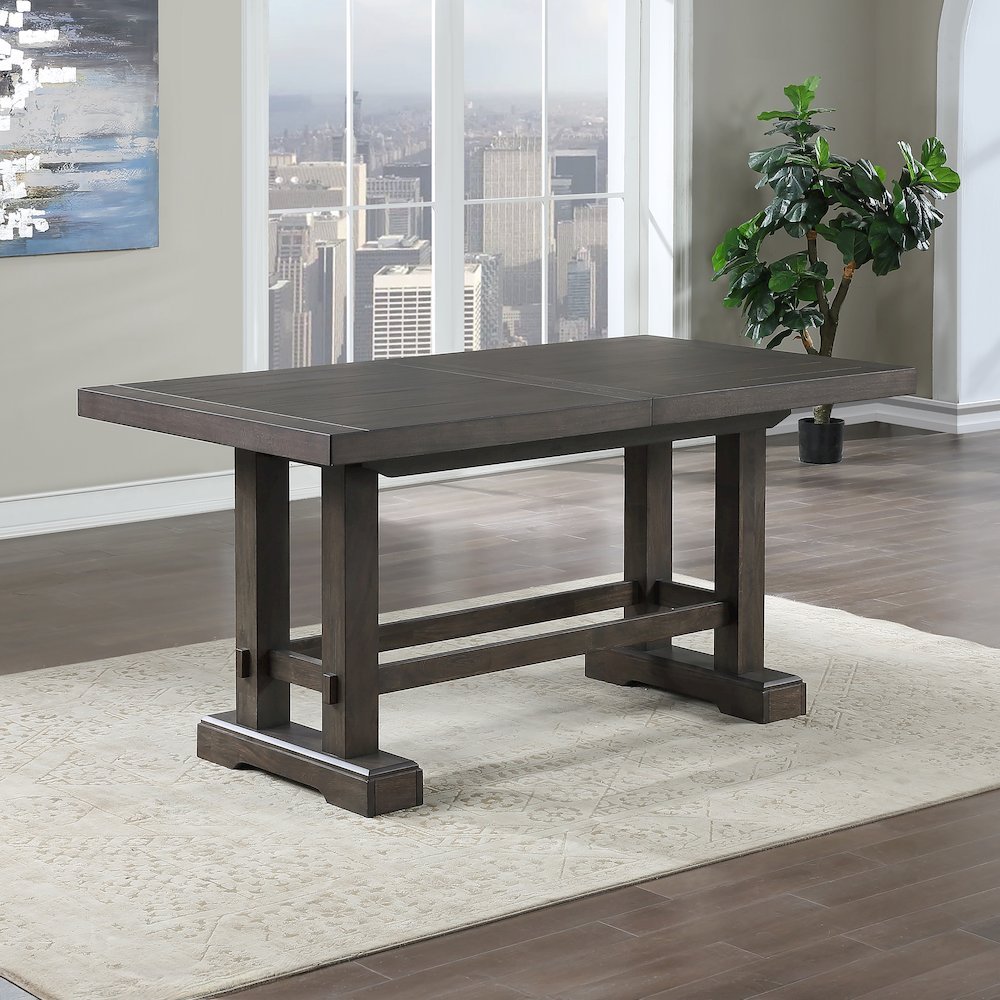 Start2Finish Napa Counter Table shown with its sleek wooden surface and sturdy metal legs, ideal for modern kitchen or dining spaces.
