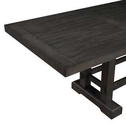 Start2Finish Napa Counter Table showing a sleek wooden surface with metal legs, ideal for kitchen or dining spaces.