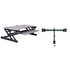 Start2Finish Rocelco 37.5-inch height adjustable standing desk converter with dual monitor mount and retractable keyboard tray in gray.