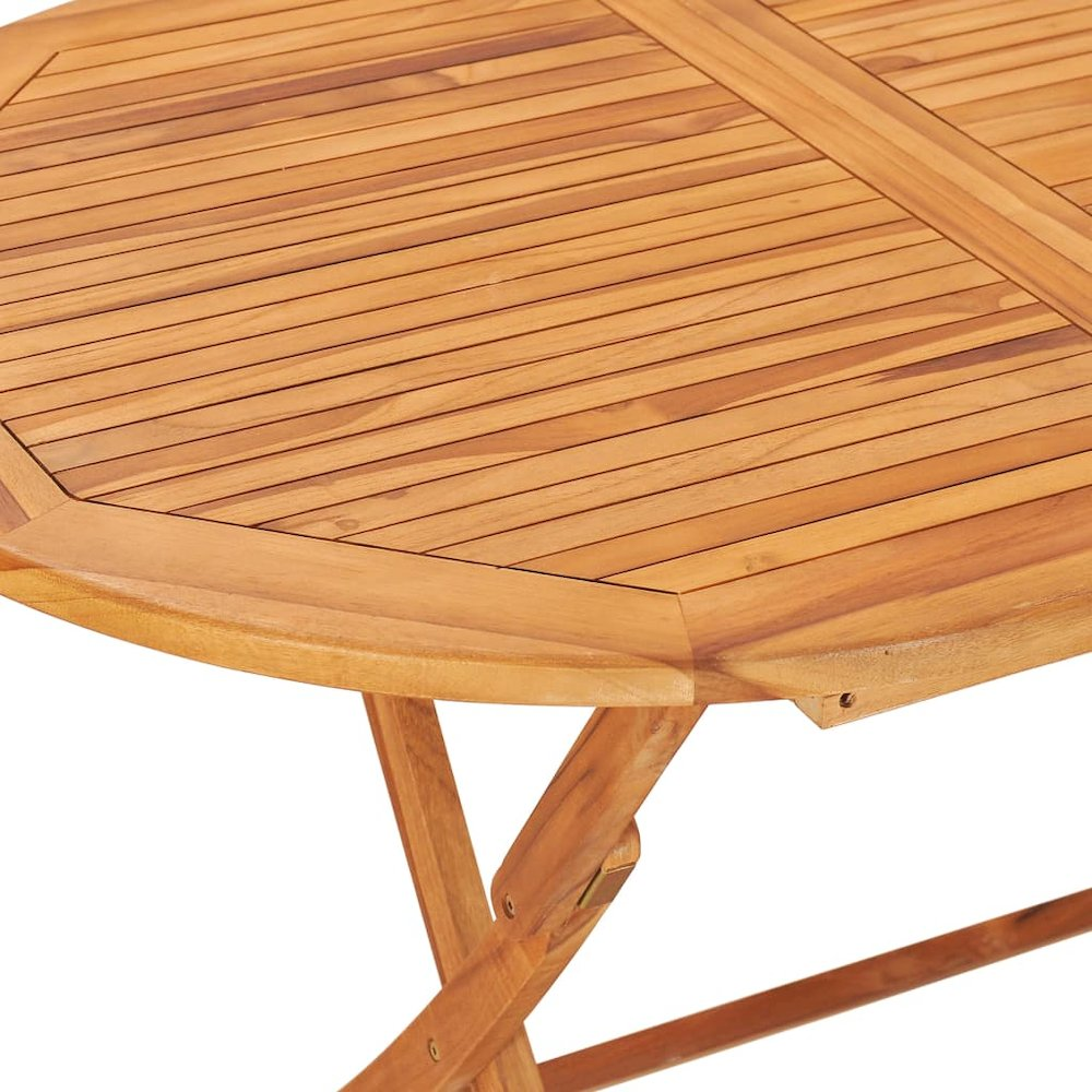 Natural teak garden table and chairs set, sturdy outdoor furniture by Start2Finish with a smooth finish and classic design.