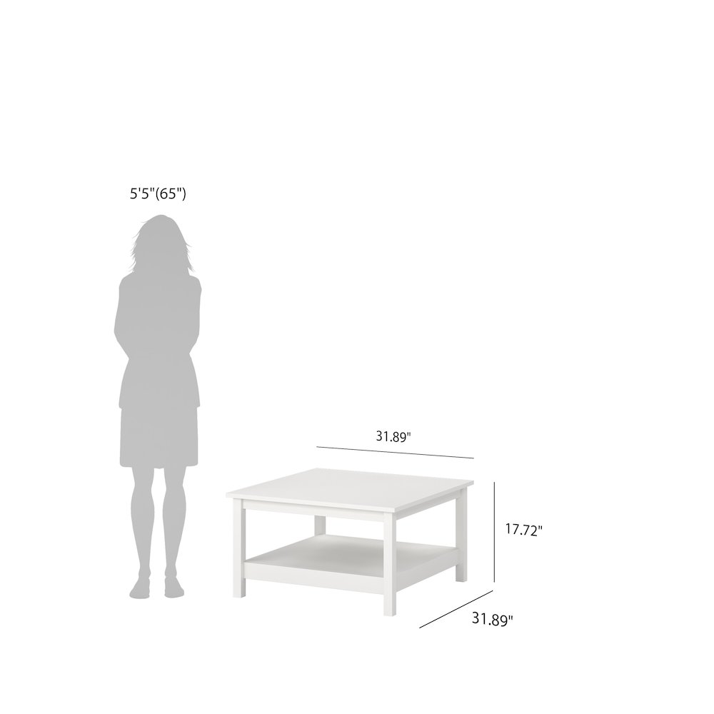 White Madrid coffee table by Start2Finish featuring a modern rectangular design and sleek wooden finish.