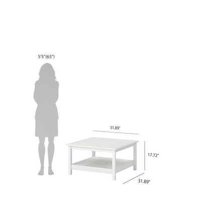 White Madrid coffee table by Start2Finish featuring a modern rectangular design and sleek wooden finish.
