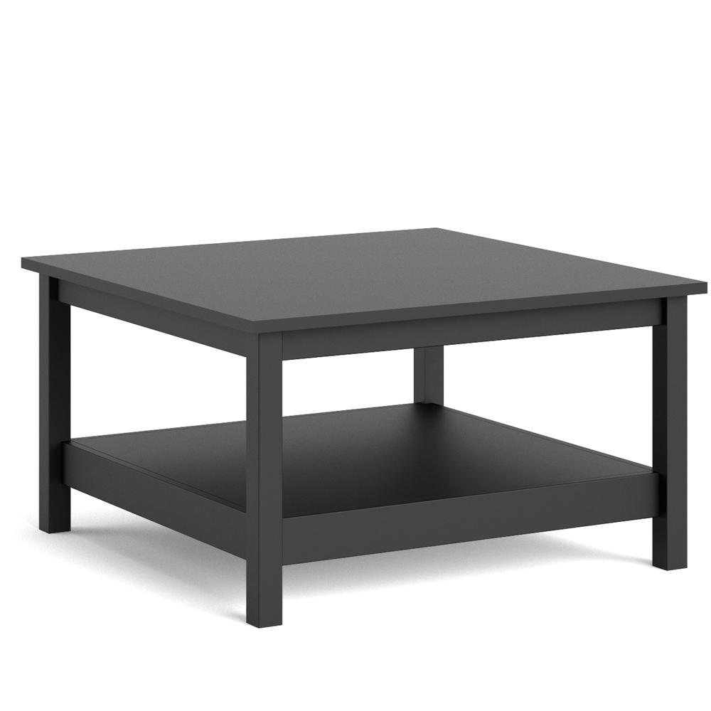 Black matte Madrid coffee table from Start2Finish, modern furniture with a sleek rectangular design and sturdy legs.