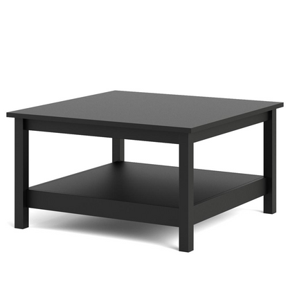 Black matte Madrid coffee table by Start2Finish, modern furniture piece with a sleek rectangular design and smooth finish.