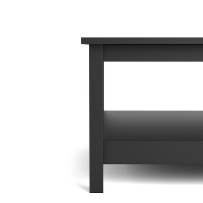 Black matte Madrid coffee table by Start2Finish, modern furniture piece with a sleek rectangular design and smooth surface.