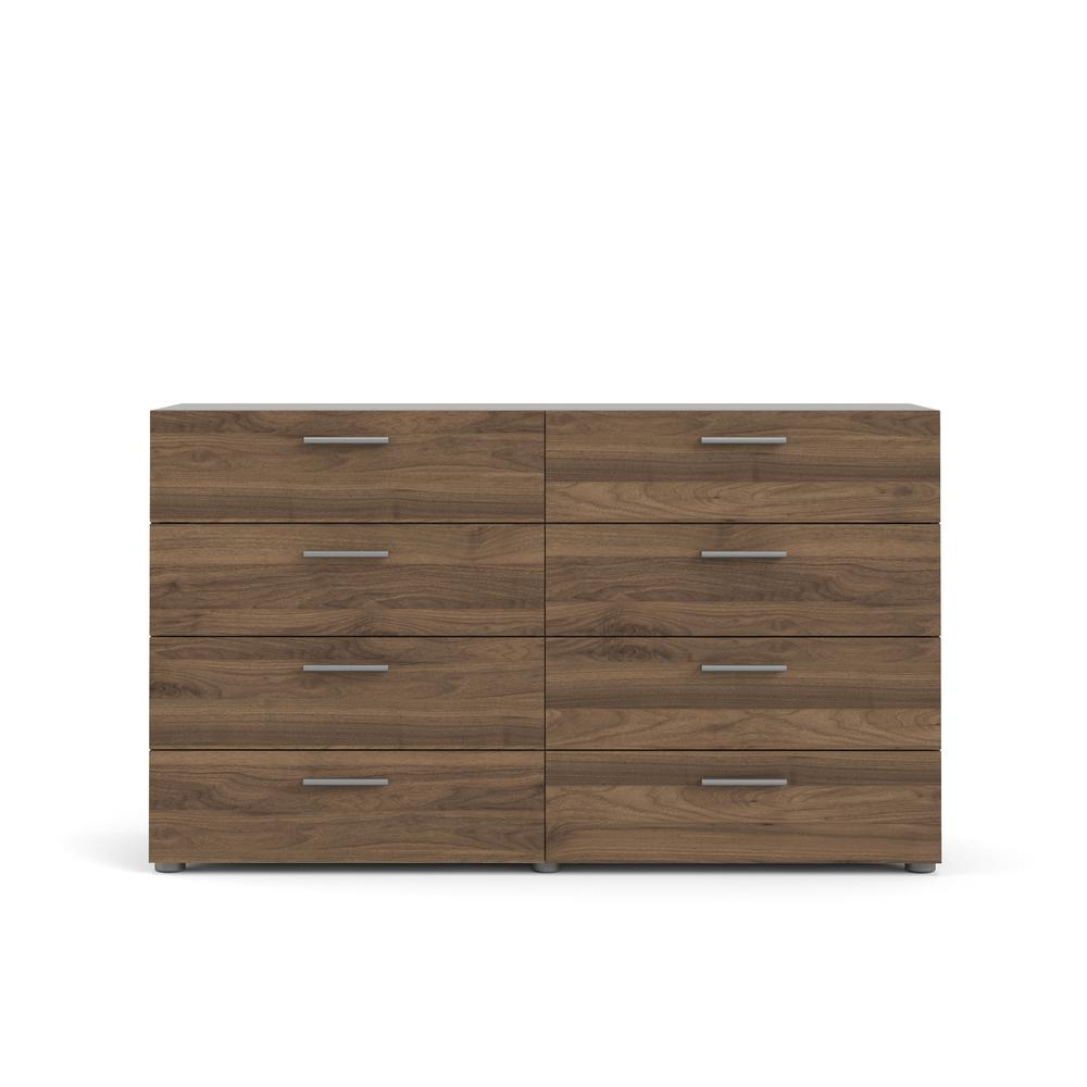 Walnut Austin 8 Drawer Double Dresser by Start2Finish, showcasing a sleek modern furniture piece with ample storage and walnut finish.