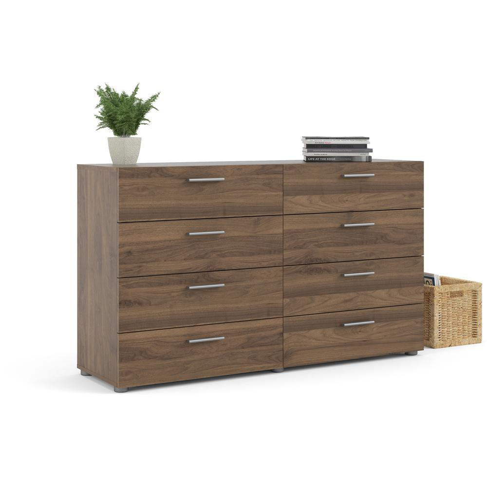 Austin 8 Drawer Double Dresser by Start2Finish in walnut wood, showcasing a sleek, modern furniture piece with ample storage drawers.