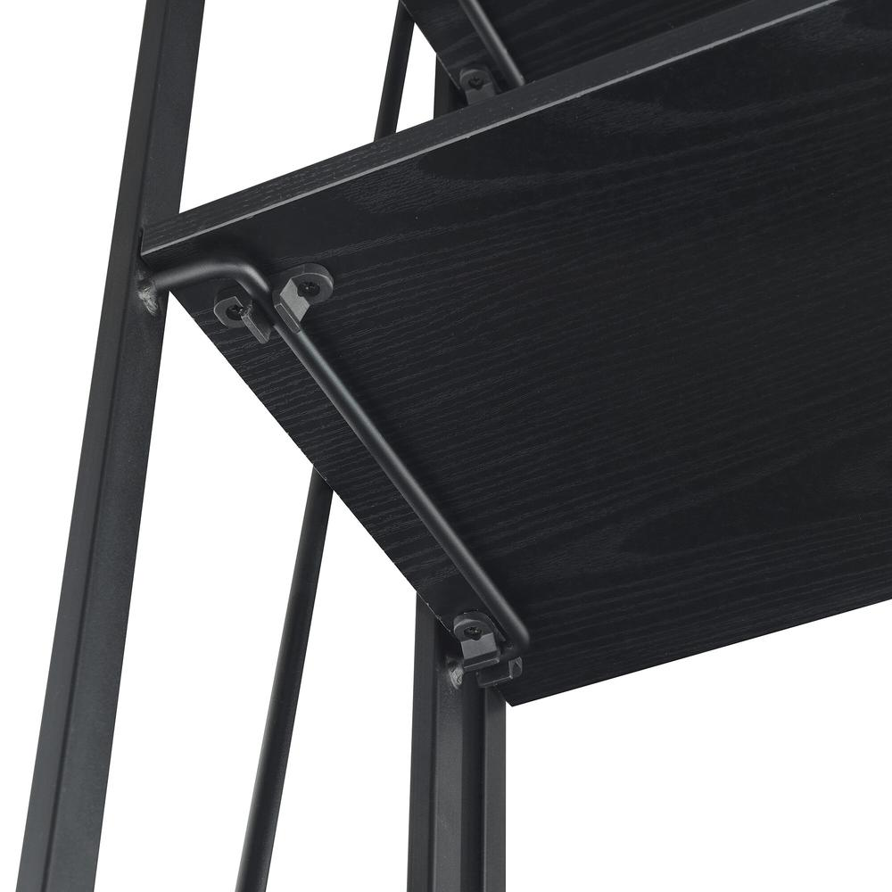 Start2Finish Xtra Folding 4-Tier Bookshelf in black, showing a versatile, space-saving furniture piece with four open shelves.