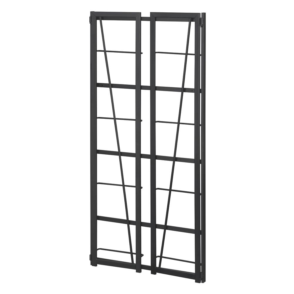 Start2Finish Xtra Folding 4 Tier Black Bookshelf with sturdy shelves and compact design for versatile storage.